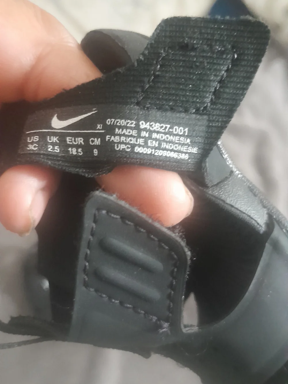 Nike Babys' Black Water-Ready Sandals